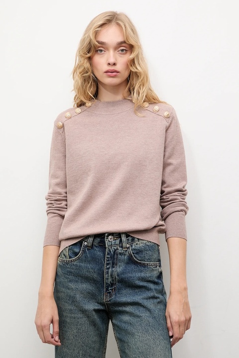 Answear.LAB sweter z kaszmirem damski kolor beżowy z półgolfem - zdjęcie produktu nr 1