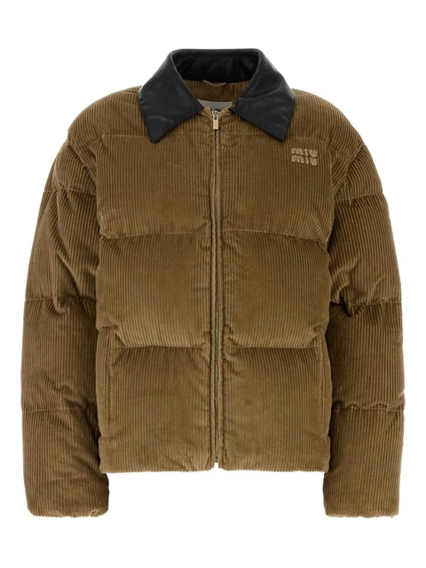 Miu Miu corduroy down jacket - Green - zdjęcie produktu nr 2