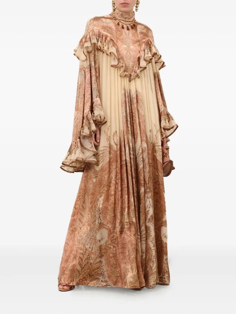 ZIMMERMANN Burnout ruffled paisley-print maxi dress - Neutrals - zdjęcie produktu nr 1