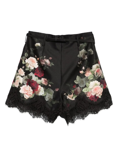ZIMMERMANN Hypnotic floral-print shorts - Black - zdjęcie produktu nr 1