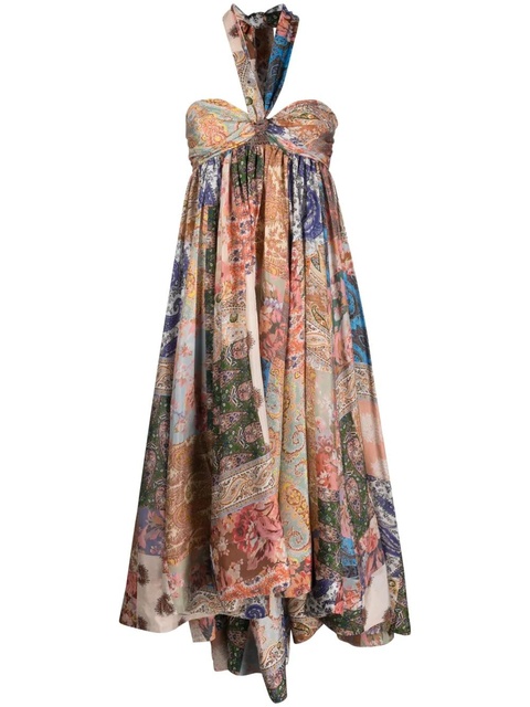 ZIMMERMANN Devi paisley-print halterneck dress - Neutrals - zdjęcie produktu nr 1