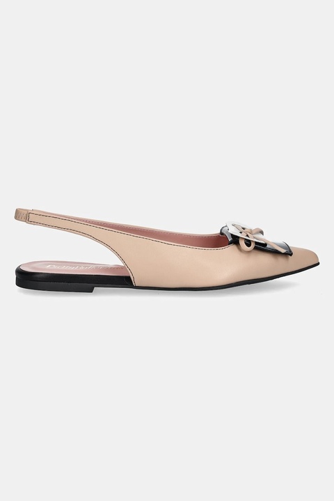 Pretty Ballerinas baleriny skórzane Ella kolor beżowy z odkrytą piętą 52080_C - zdjęcie produktu nr 2