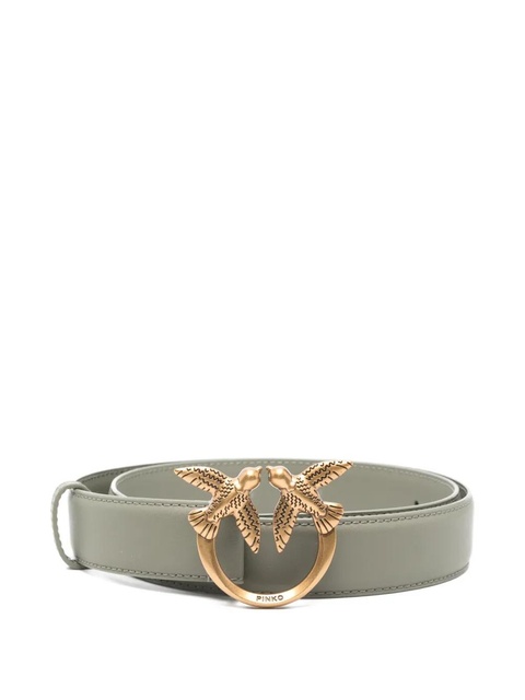 PINKO logo-buckle leather belt - Grey - zdjęcie produktu nr 1