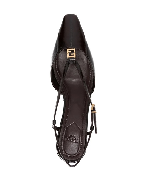 FENDI 40mm FFold slingback pumps - Brown - zdjęcie produktu nr 2