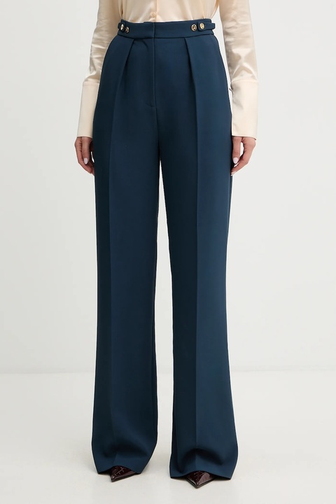 Elisabetta Franchi spodnie damskie proste high waist PA09956E2 - zdjęcie produktu nr 1