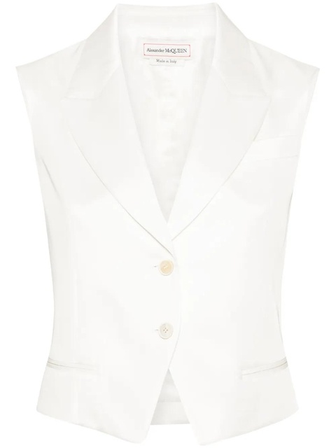 Alexander McQueen twill-weave tailored waistcoat - White - zdjęcie produktu nr 1