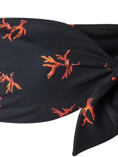 FENDI coral-print tie-front bikini top - Black - zdjęcie produktu nr 2
