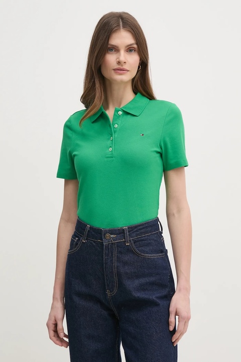 Tommy Hilfiger polo damski kolor zielony WW0WW43225 - zdjęcie produktu nr 1