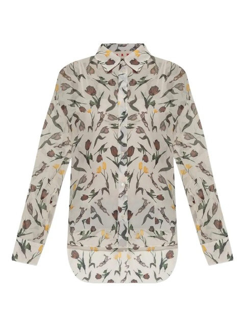 Marni floral-print shirt - Neutrals - zdjęcie produktu nr 1
