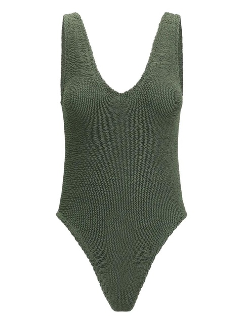 Hunza G Sadie v-neck ribbed swimsuit - Green - zdjęcie produktu nr 1
