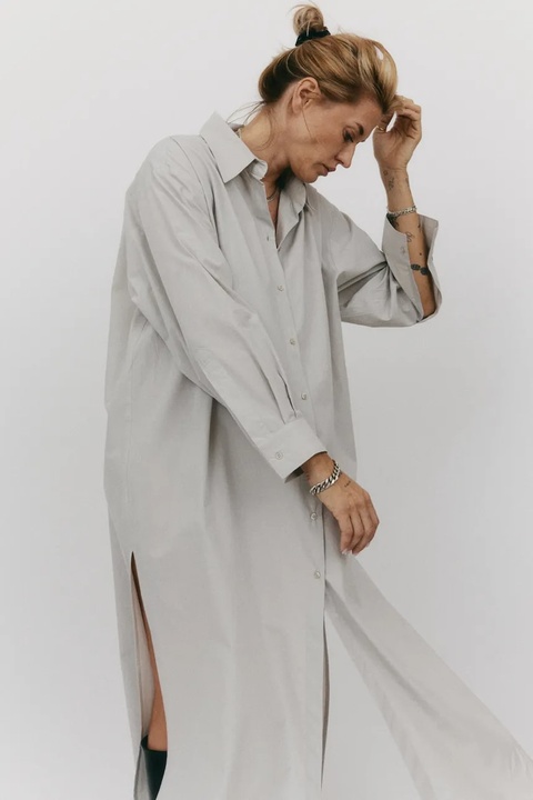 MUUV. sukienka MEIE kolor szary maxi oversize - zdjęcie produktu nr 2