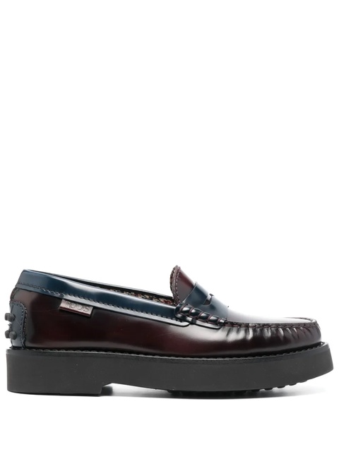 Tod's two-tone leather loafers - Red - zdjęcie produktu nr 1