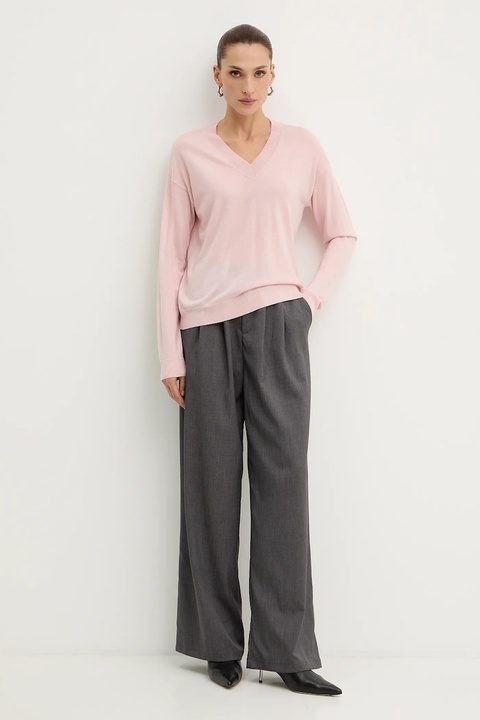 Weekend Max Mara sweter wełniany FIOCCHI damski kolor różowy lekki 2525366042600 - zdjęcie produktu nr 2