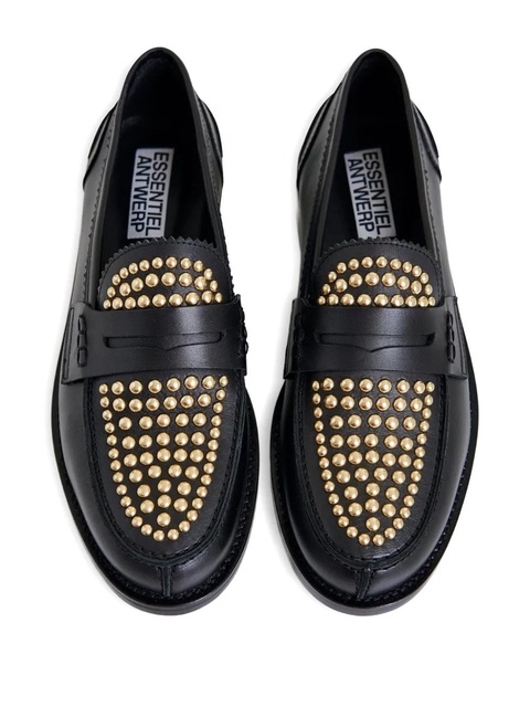 Essentiel Antwerp Istud stud-embellished loafers - Black-Gold - zdjęcie produktu nr 2