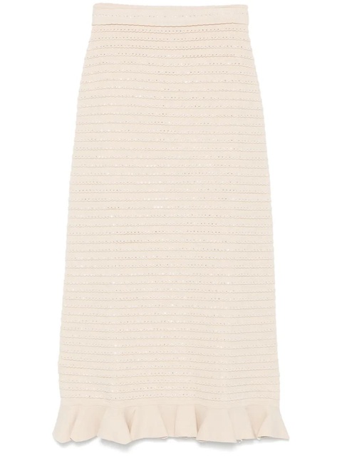 SANDRO rhinestone-embellished knit maxi skirt - Neutrals - zdjęcie produktu nr 1