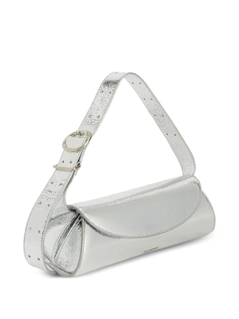 Jil Sander small Cannolo crackled laminated shoulder bag - Silver - zdjęcie produktu nr 2