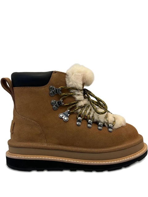 UGG fur-trim lace-up boots - Brown - zdjęcie produktu nr 2