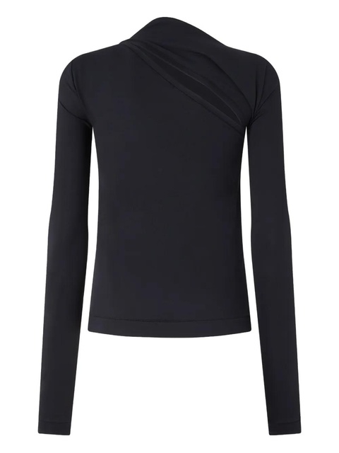 PINKO asymmetric-neck long-sleeve top - Black - zdjęcie produktu nr 1