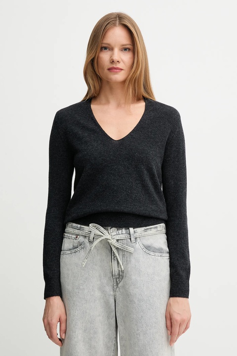 United Colors of Benetton sweter wełniany damski kolor szary lekki 1002D401Y - zdjęcie produktu nr 1