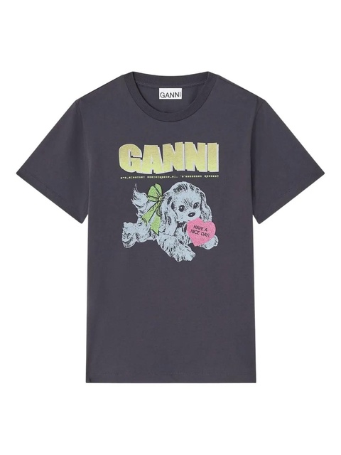 GANNI puppy print T-shirt - Grey - zdjęcie produktu nr 1