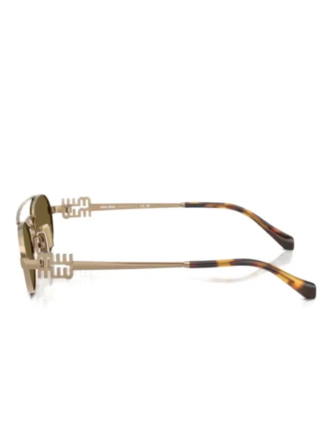 Miu Miu Eyewear oval-frame tinted sunglasses - Gold - zdjęcie produktu nr 2