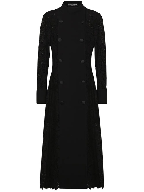 Dolce & Gabbana lace-panelling coat - Black - zdjęcie produktu nr 1
