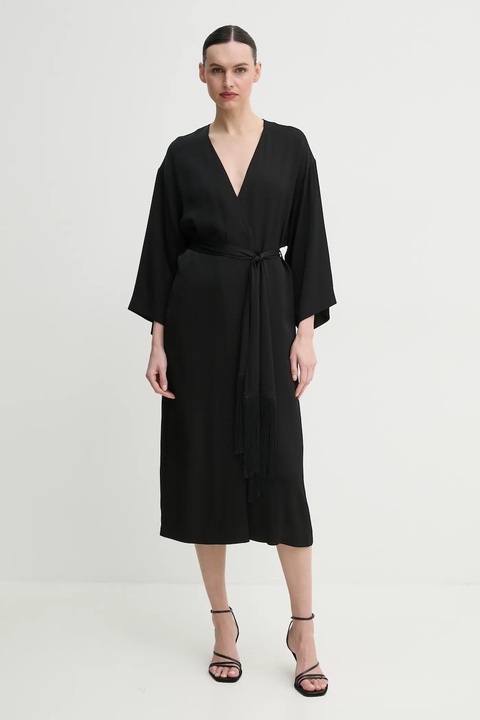 ISABELLE BLANCHE sukienka kolor czarny midi rozkloszowana IS25SS-A120-T011 - zdjęcie produktu nr 1