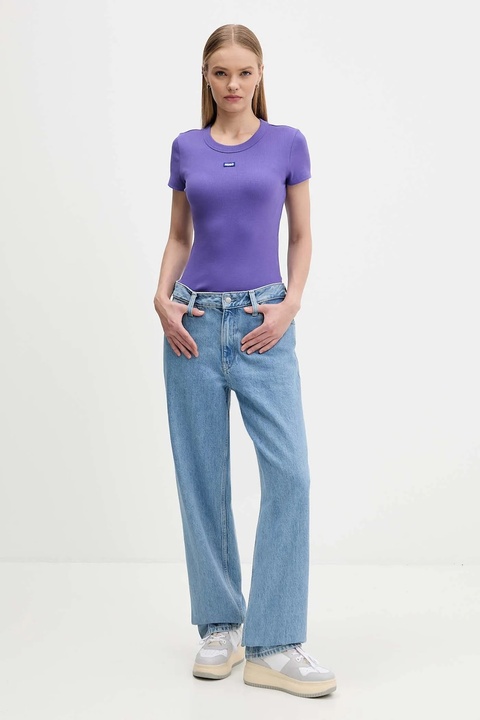 Hugo Blue t-shirt damski kolor fioletowy 50523924 - zdjęcie produktu nr 2