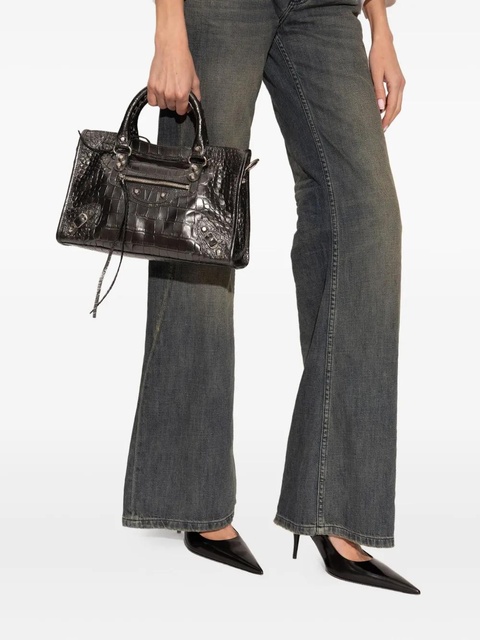 Balenciaga Le city crocodile-effect tote bag - Black - zdjęcie produktu nr 2