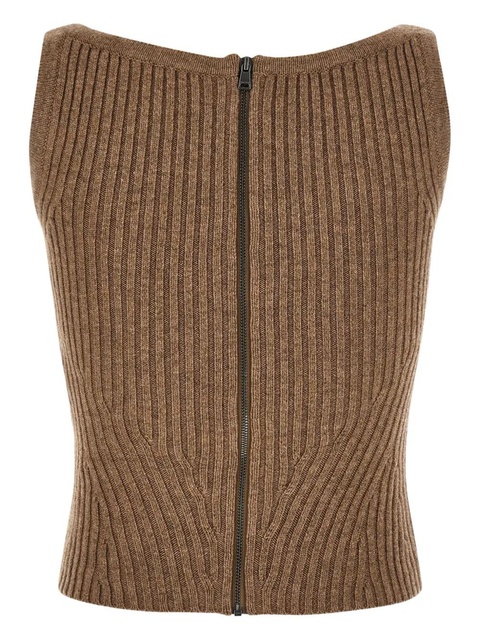Max Mara Aretusa ribbed-knit tank top - Brown - zdjęcie produktu nr 2