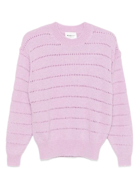 MARANT ÉTOILE striped perforated-detail sweater - Pink - zdjęcie produktu nr 1