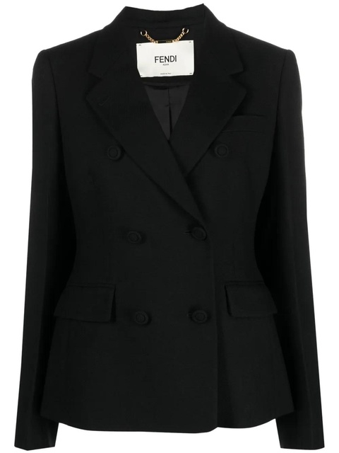 FENDI double-breasted draped blazer - Black - zdjęcie produktu nr 1