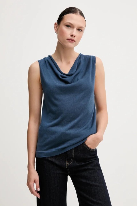 United Colors of Benetton top kolor niebieski 123VD10DD - zdjęcie produktu nr 1