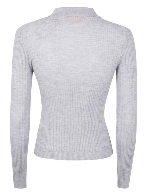 Guest In Residence ribbed polo neck top - Grey - zdjęcie produktu nr 2