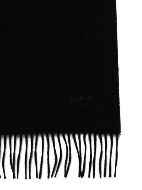 Mulberry cashmere fringed scarf - Black - zdjęcie produktu nr 2