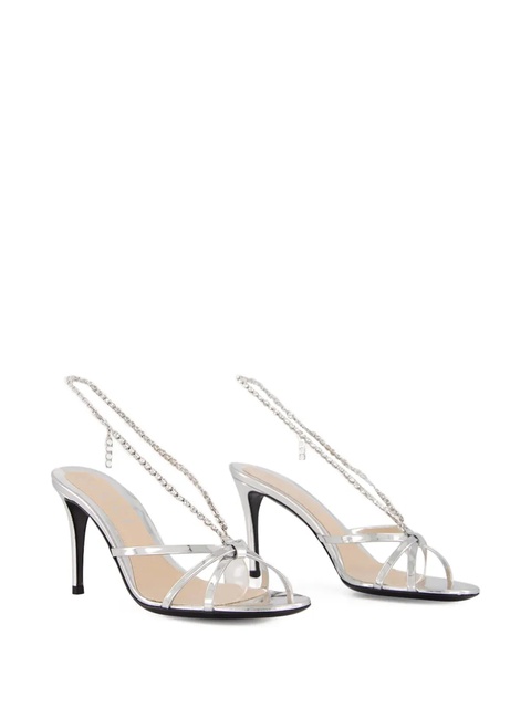 Gucci crystal-embellished high-heel sandals - Grey - zdjęcie produktu nr 1