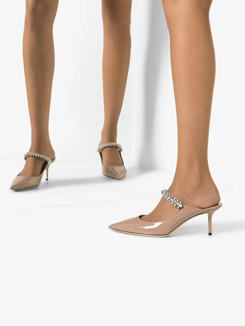 Jimmy Choo 65mm Bing leather mules - Neutrals - zdjęcie produktu nr 1