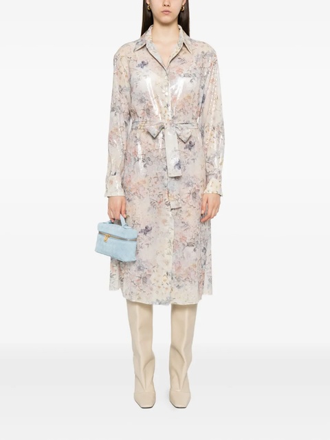 Golden Goose sequin floral shirt midi day dress - Neutrals - zdjęcie produktu nr 2