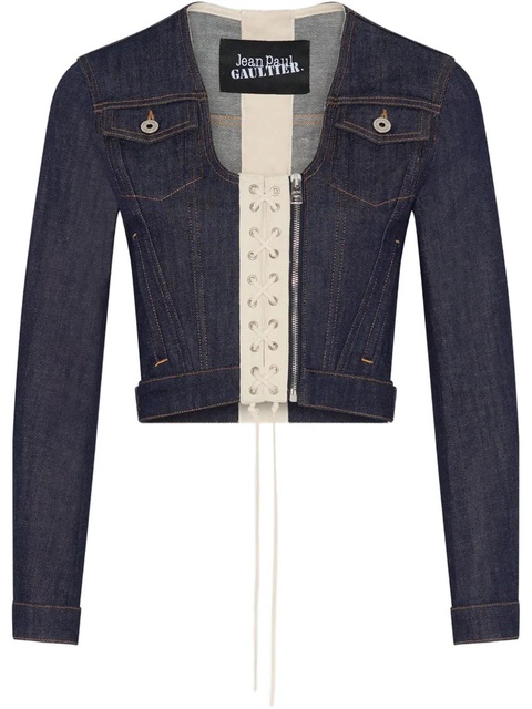 Jean Paul Gaultier cropped denim jacket - Blue - zdjęcie produktu nr 1