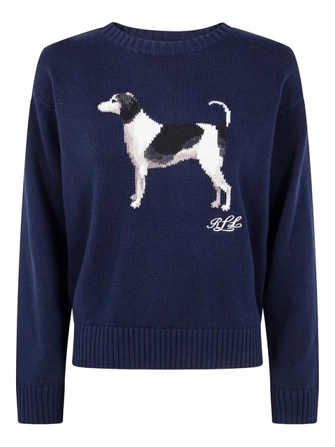 Lauren Ralph Lauren dog-embroidered crew-neck sweater - Blue - zdjęcie produktu nr 1