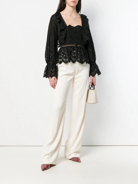 Self-Portrait lace embroidered blouse - Black - zdjęcie produktu nr 1