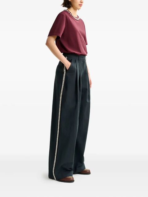 Essentiel Antwerp pleated rhinestone-trimmed trousers - Black - zdjęcie produktu nr 2