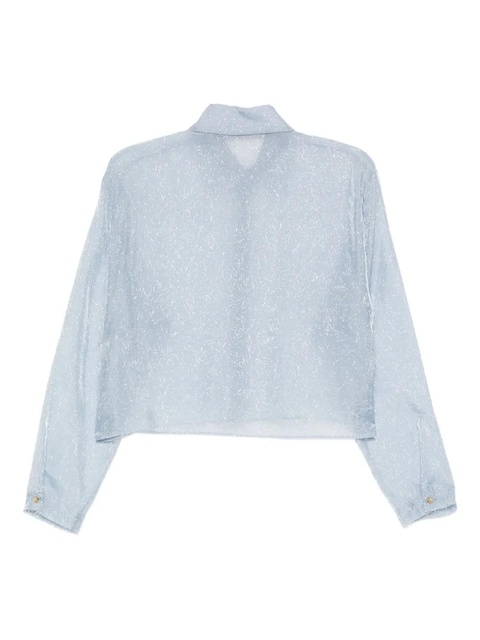 Alysi speckled cropped shirt - Blue - zdjęcie produktu nr 2