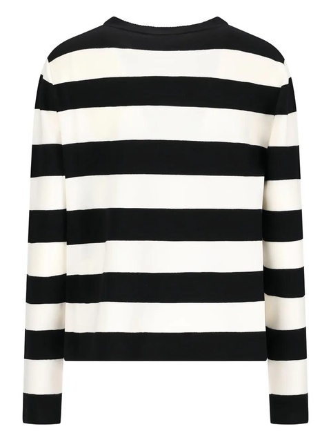 Max Mara Viterbo striped-pattern embroidered T-shirt - Black - zdjęcie produktu nr 1