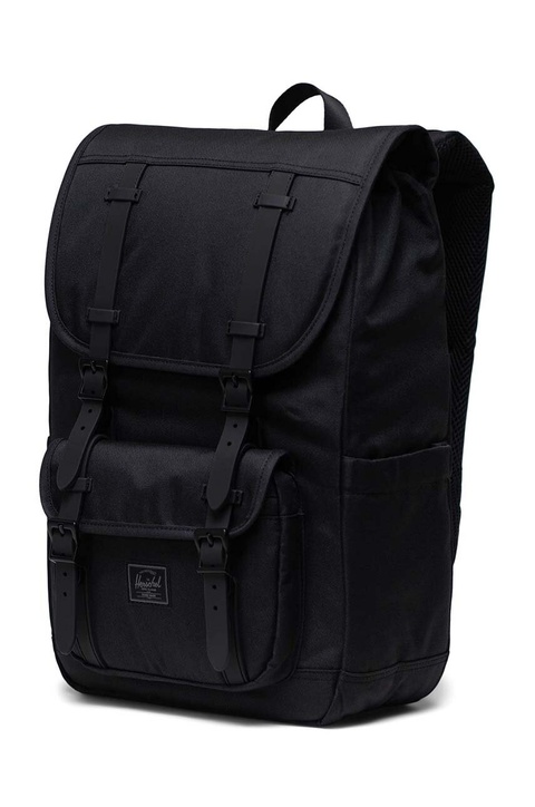 Herschel plecak Little America™ Mid kolor czarny duży gładki - zdjęcie produktu nr 2