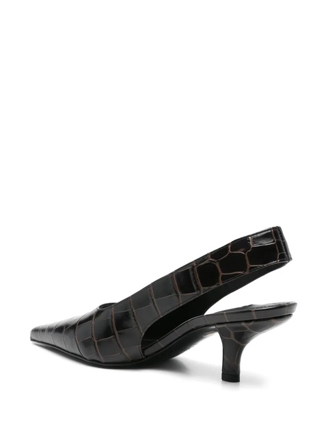 TOTEME 70mm crocodile-effect pumps - Brown - zdjęcie produktu nr 2