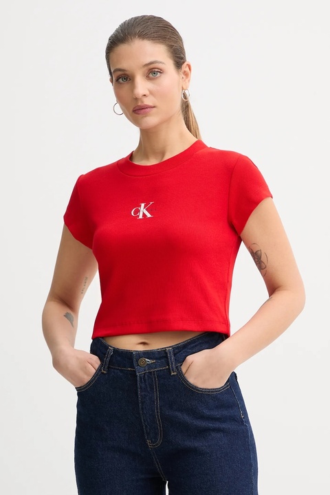 Calvin Klein Jeans t-shirt damski kolor czerwony LV047AB802 - zdjęcie produktu nr 1