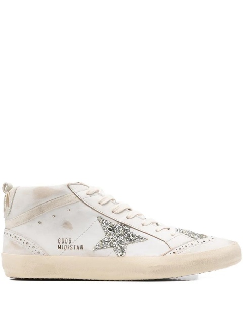 Golden Goose Mid Star glitter-star round-toe sneakers - Neutrals - zdjęcie produktu nr 2