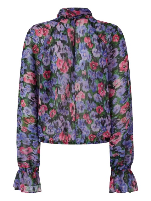 PINKO floral-print tie-neck blouse - Purple - zdjęcie produktu nr 2