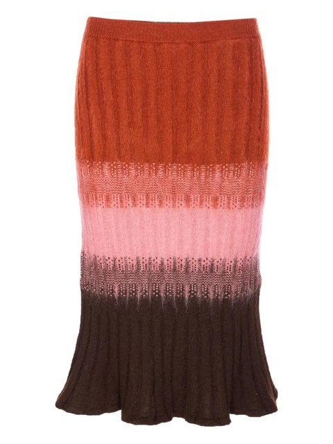 FENDI knitted embroidered midi skirt - Orange - zdjęcie produktu nr 1